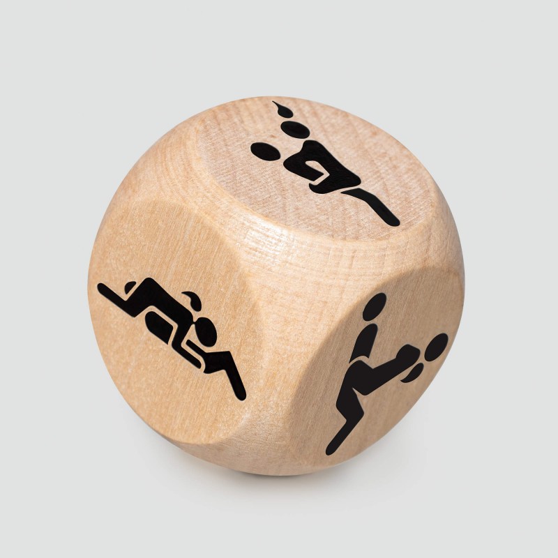 Dado delle posizioni, gioco in legno